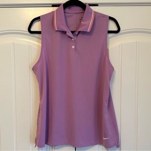 Nike women’s dri-fit polo top. Size L. Purple.